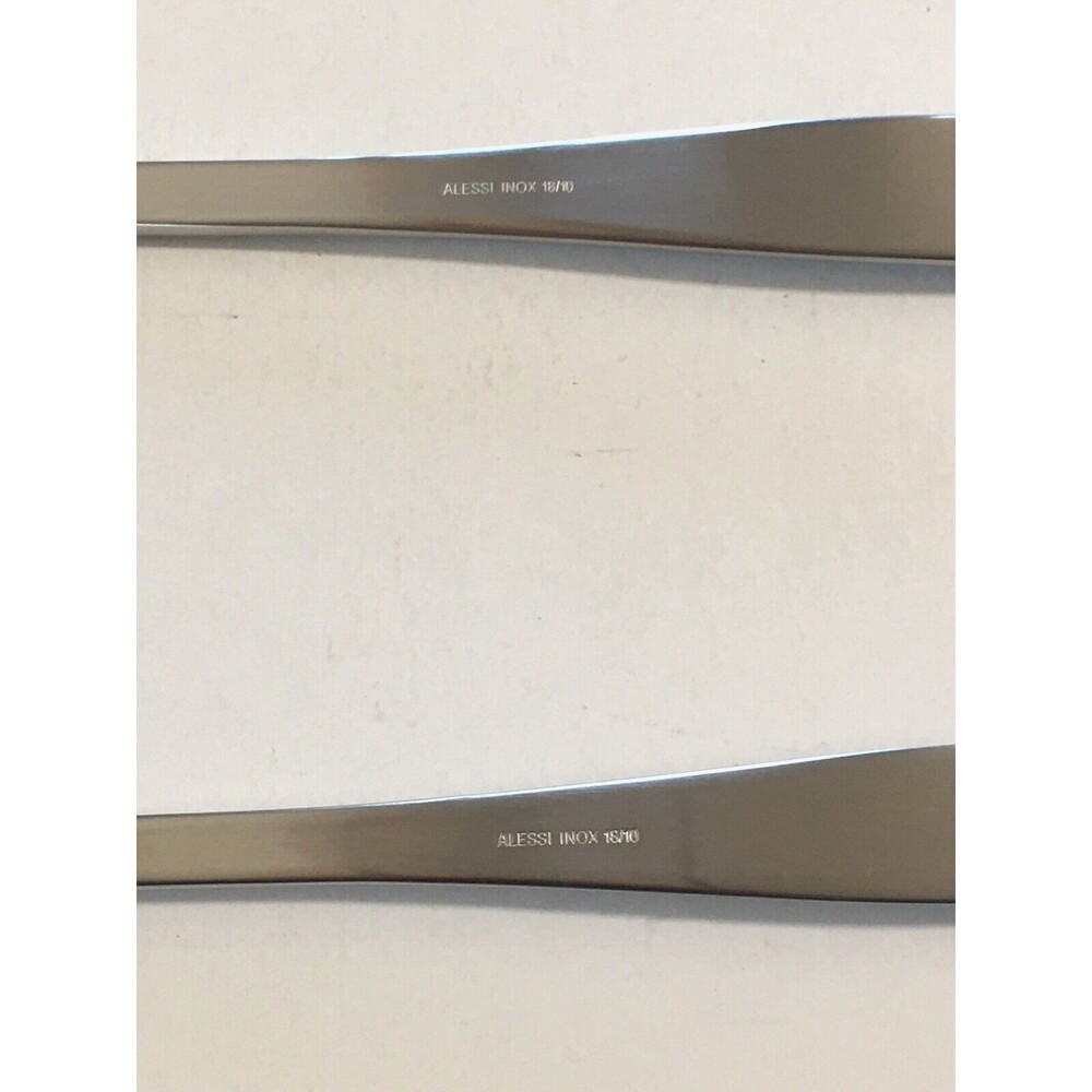 New A di Alessi 2 pc Salad Set Serving Spoons by Jasper Morrison 2004 Flatware - Picture 6 of 8